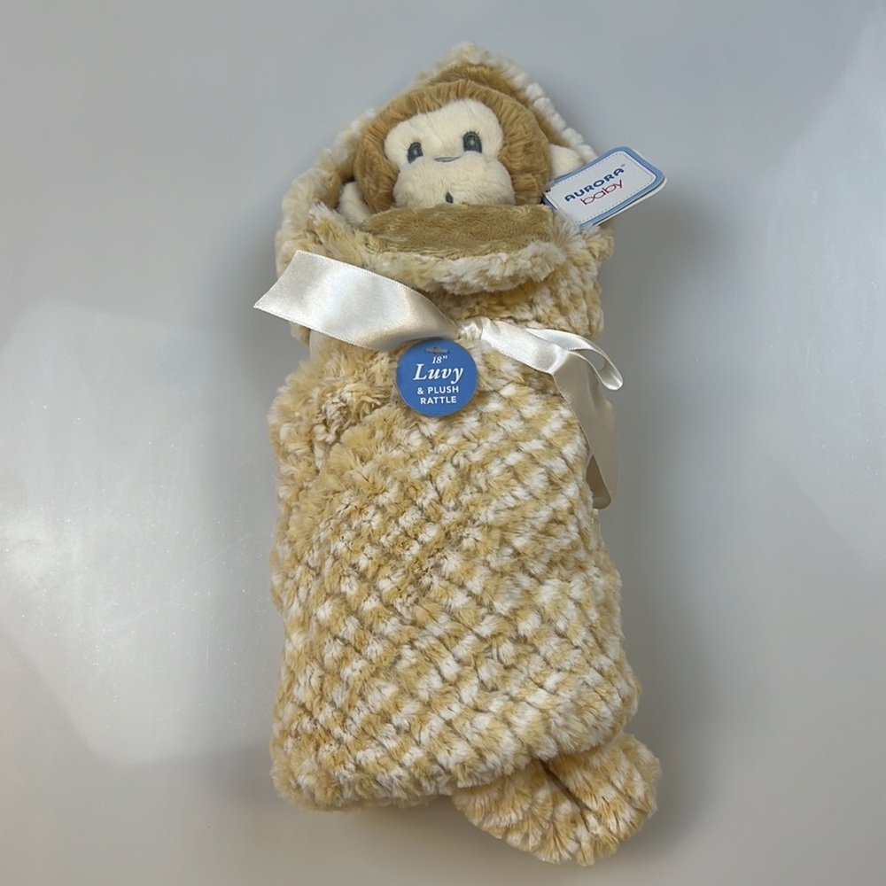 Aurora Baby 18” Plush & Rattle Blankie